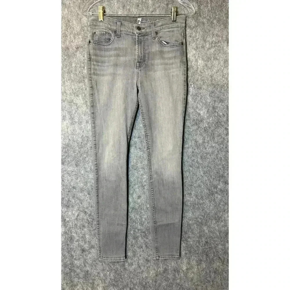 Womens 7 For All Mankind The Skinny Jeans Gray Size 27